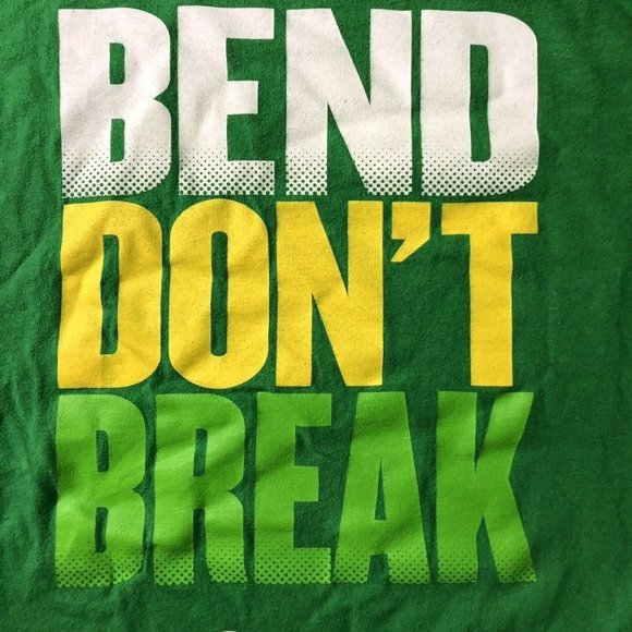 VINTAGE Champion Shirt BEND DON'T BREAK Green S/S - Picture 5 of 8